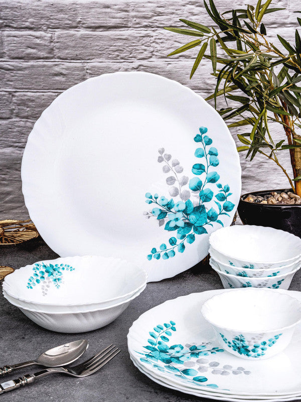 Opal Glass 10pcs Dinner Set of 4pcs Dinner Plate, 4pcs Bowl, 2pcs Multipurpose