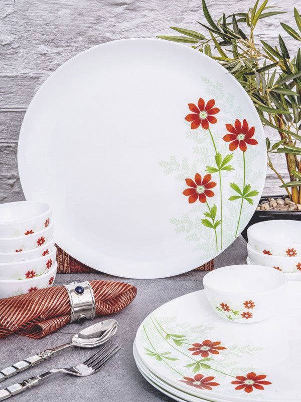 Opal Glass 18pcs Dinner Set of 6pcs Dinner Plate, 12pcs Bowl