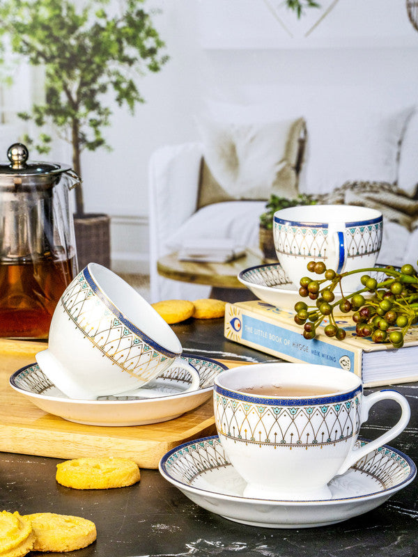 Bone China Tea/Coffee Cup Saucer Set of 12pcs - Main Image