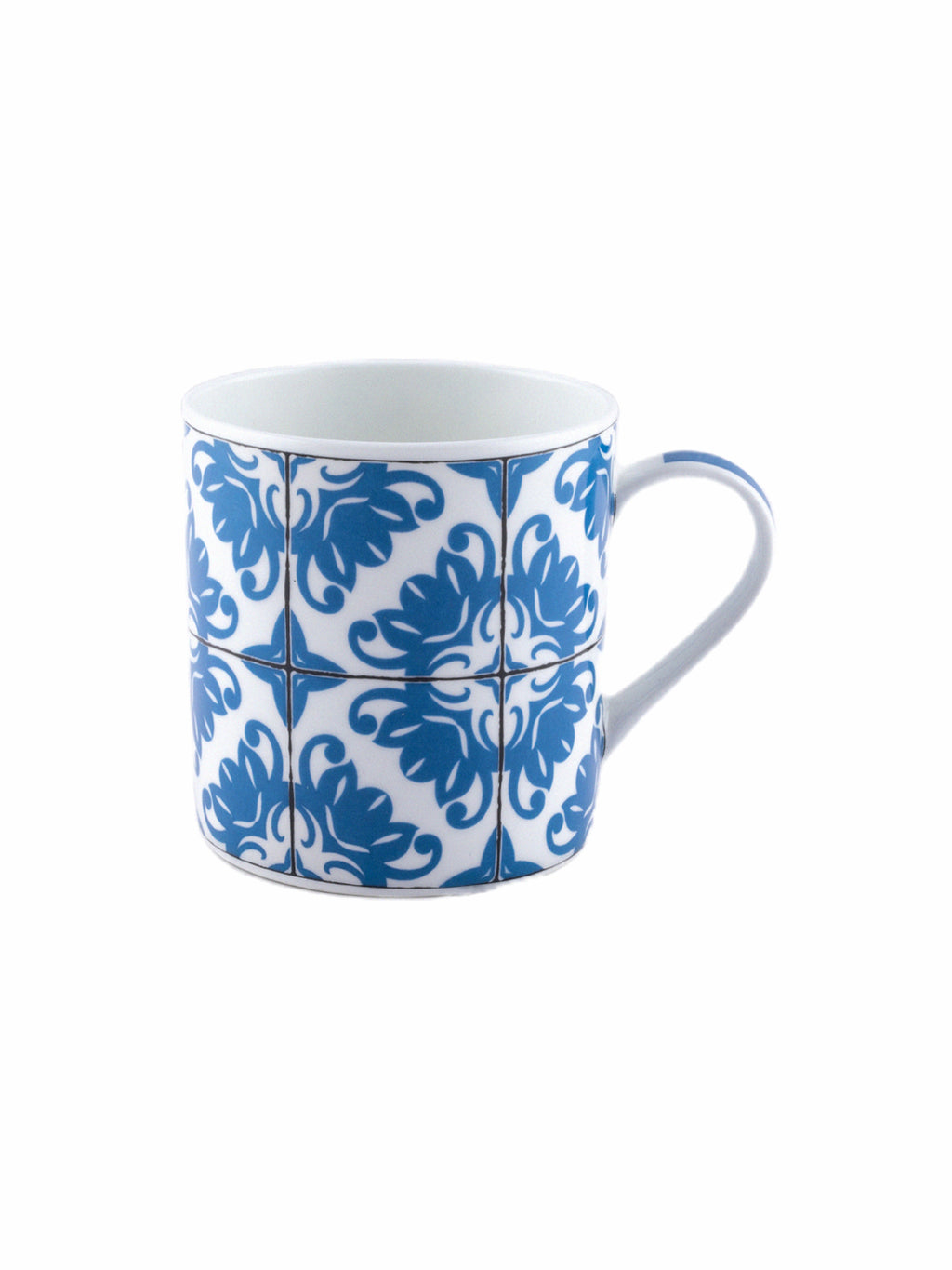 Bone China Coffee Mug Set with Color Design. ( Set of 6 Cup )