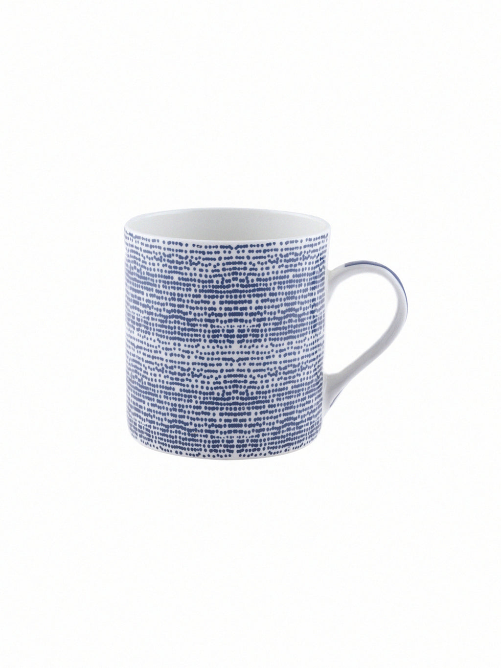 Bone China Coffee Mug Set with Indigo Abstract Design. ( Set of 6 Cup )