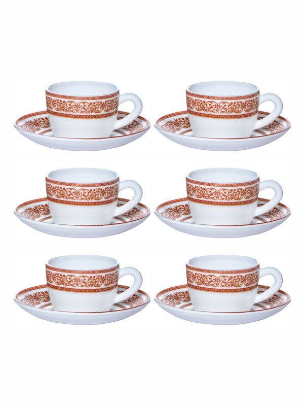 Cello Opalware Solitaire Cup Saucer (set of 6pcs Cup & 6pcs Saucer)