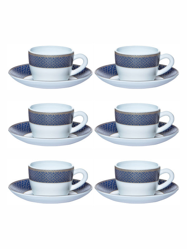 Cello Opalware Solitaire Cup Saucer (set of 6pcs Cup & 6pcs Saucer)