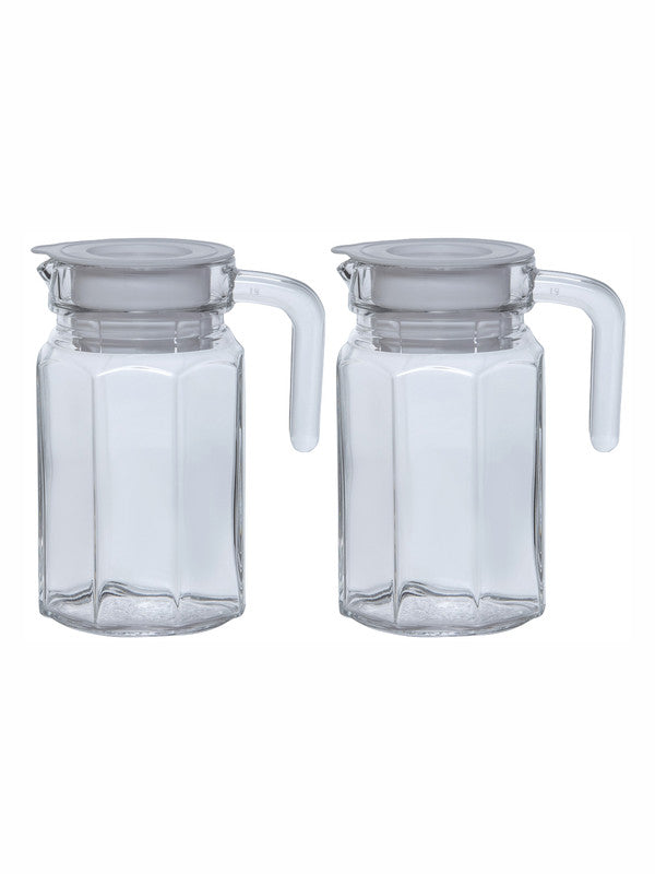 Goodhomes Glass Water Jug with Plastic Lid (Set of 2pcs)