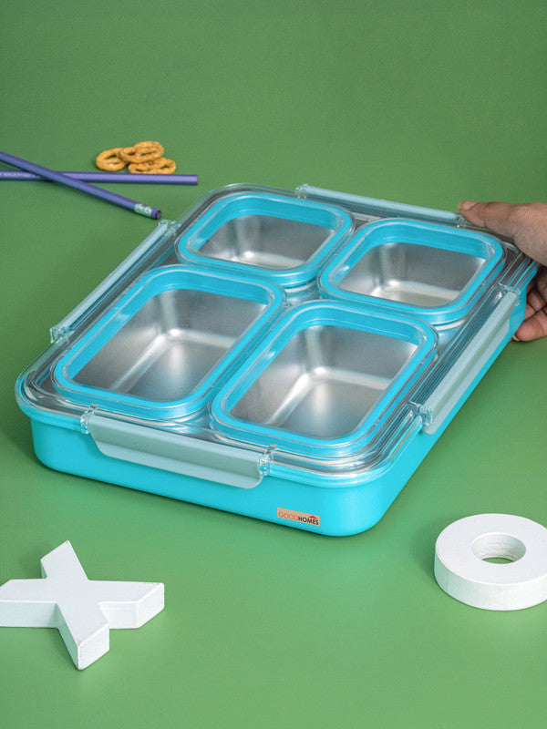 4 partition Leak Proof Lunch Box Stainless Steel
