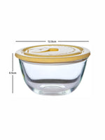 Goodhomes Clear Glass Small Bowl with Color Lid (Set of 2pcs)