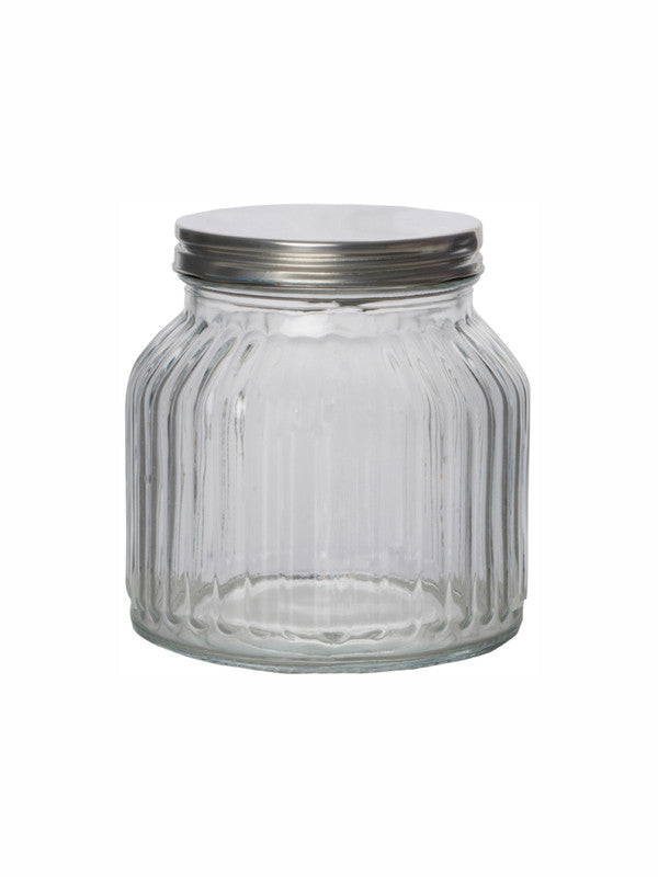 Goodhomes Glass Storage Jar with Metal Lid (Set of 3pcs)