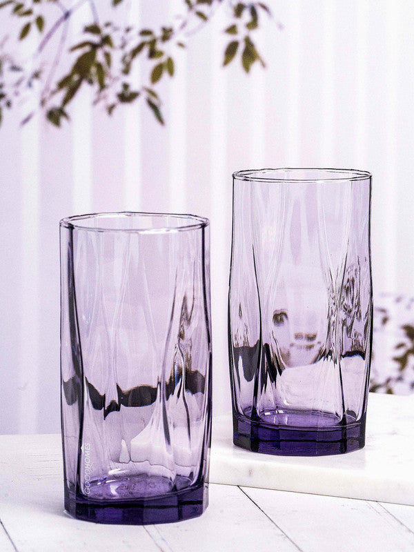 Goodhomes Color Glass Lilac Purple Yulin Juice water Tumbler (Set of 6pcs)