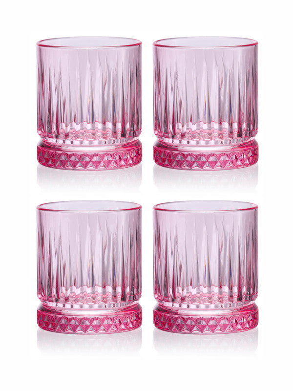 Pasabahce Elysia Whisky/ Juice Glass 355 ml 4 Pcs Set Pink