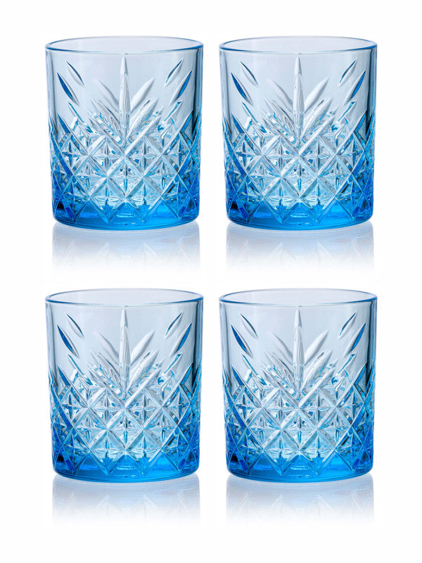 Pasabahce Timeless Whisky/ Juice Glass 345 ml 4 Pcs Set Blue