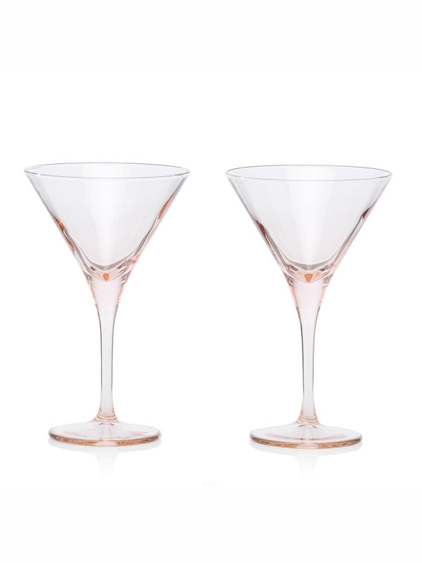 Pasabahce V-Line Martini Stem Glass 250 ml 2 Pcs Set Pink