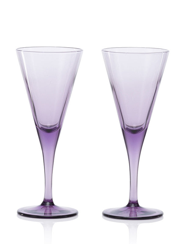 Pasabahce V-Line Red Wine Stem Glass 200 ml 2 Pcs Set Purple