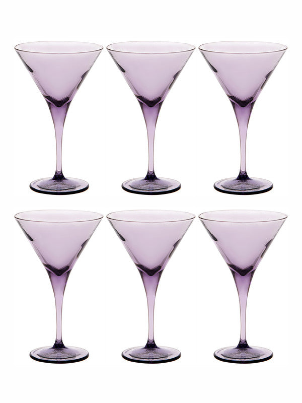 Pasabahce V-Line Martini Stem Glass 250 ml 2 Pcs Set Purple