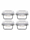 Purefit Glass Square Container Set with Airtight Lid (Set of 4pcs)