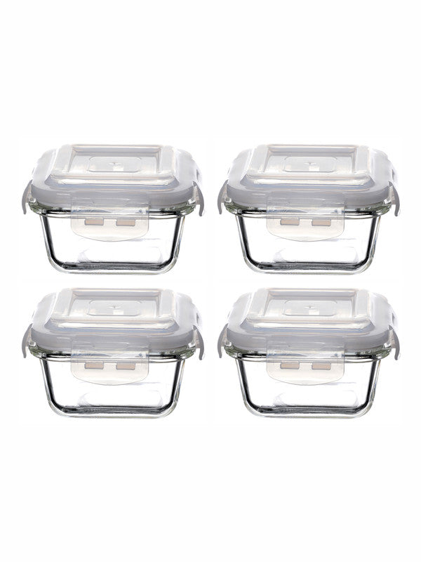 Purefit Glass Square Container Set with Airtight Lid (Set of 4pcs)