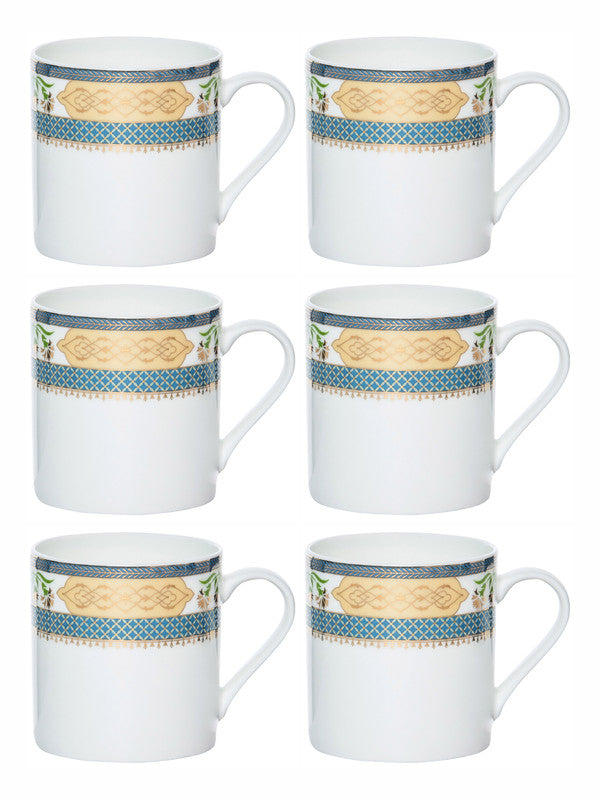 Sonaki Bone China Coffee/Tea Mugs with Gold Print (Set of 6pcs)