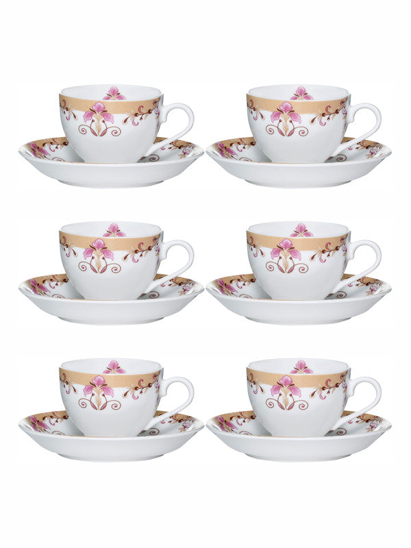 Bone China Cup Saucer Set of 6pcs Cup & 6pcs Saucer