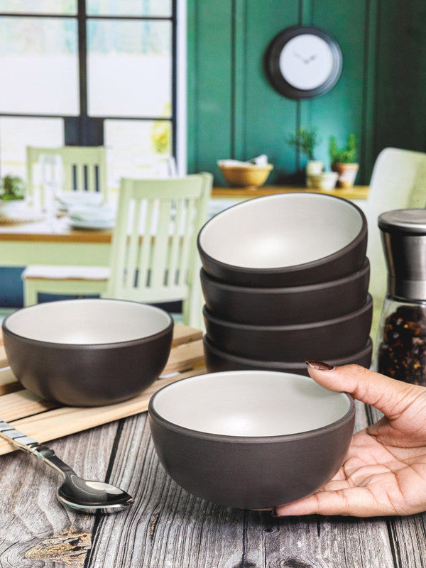 Servewell Double Toned Soup Bowl (Set 6 pcs) 12.3cm - Green Black