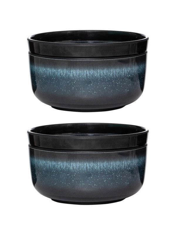 Servewell Dome Black Serving Bowl with Lid Set 2+2 pc  - Cosmos