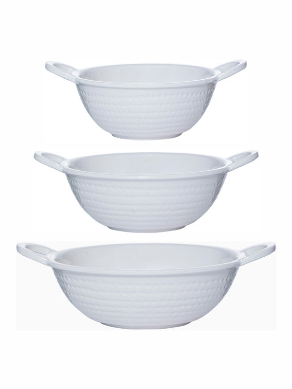 Servewell Dotted Kadai Set 3 pc - White