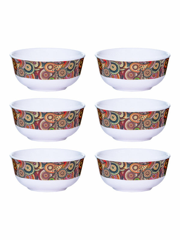 Servewell Veg Bowl Set 6 pc Dora 10.5 cm - Tribal Paisely