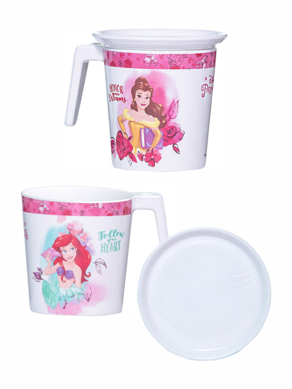 2 pc Laura Mug Large and 2 pc Luna Coaster White Set 4 pc - Princess