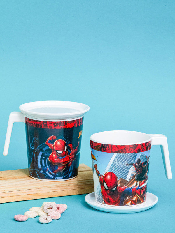 Servewell Melamine Laura Mug Large and Luna Coaster White Kids Set Spiderman (Set of 4pcs)