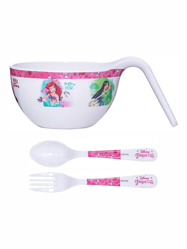 1 pc Maggie Bowl and 1 pc Fork and  Spoon Set 3 pc - Princess