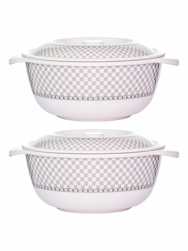 Servewell Serving Casserole with Lid Set 2 + 2 pc Rnd 19 cm - Checkers