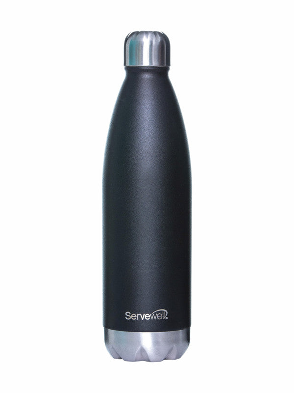 Servewell 1 pc Bali - SS Single Wall Bottle 1000 ml - Jet Black