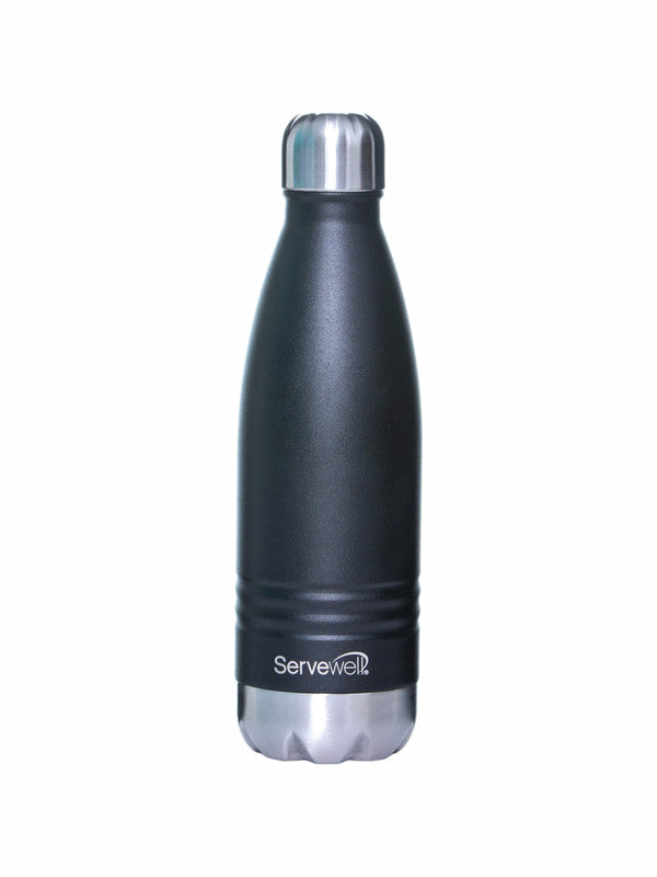 Servewell 1 pc Indus - SS Vacuum Bottle 500 ml - Jet Black