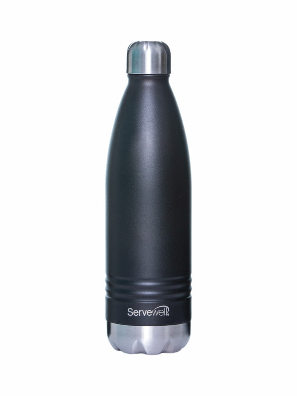 Servewell 1 pc Indus - SS Vacuum Bottle 750 ml - Jet Black