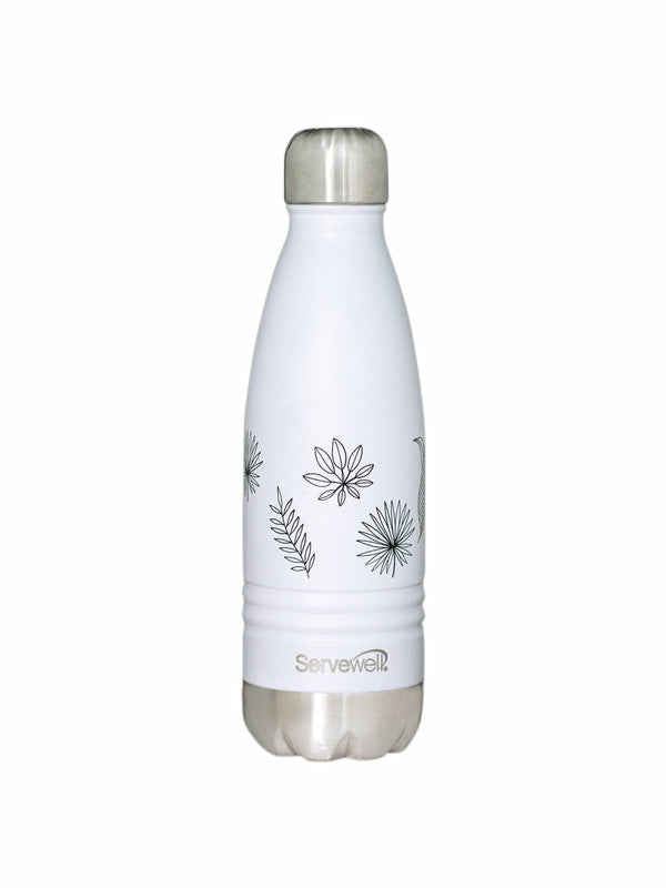 Servewell Indus - 500ml (Autumn) White SS Vacuum Bottle  (Set of 1pcs)