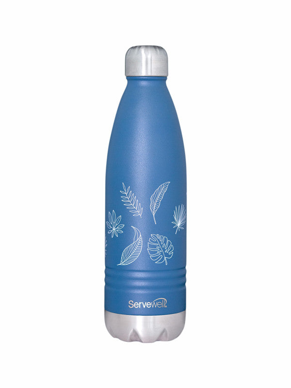 Servewell Indus - 750ml (Autumn) Blue SS Vacuum Bottle  (Set of 1pcs)