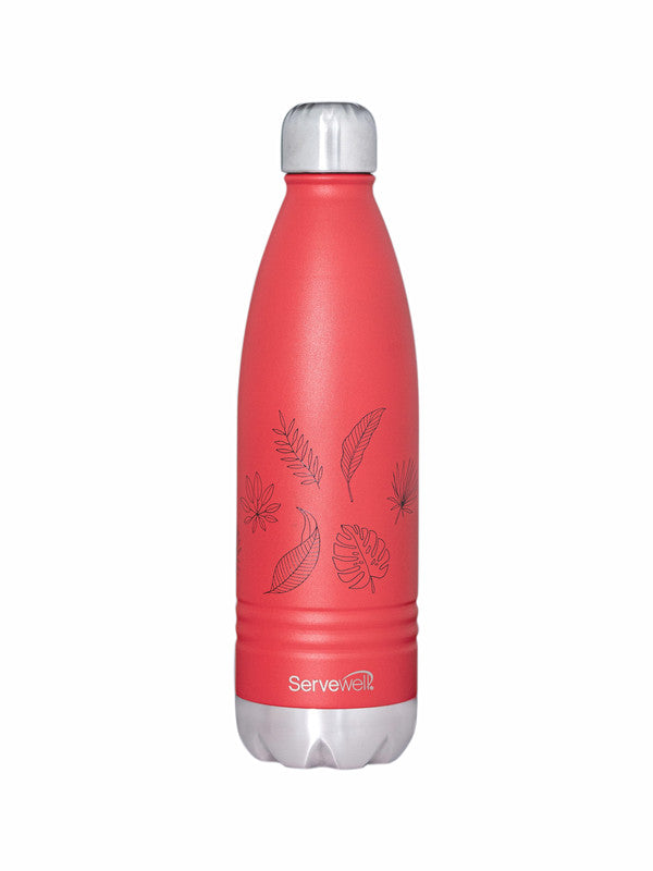 Servewell Indus - 750ml (Autumn) Red SS Vacuum Bottle  (Set of 1pcs)