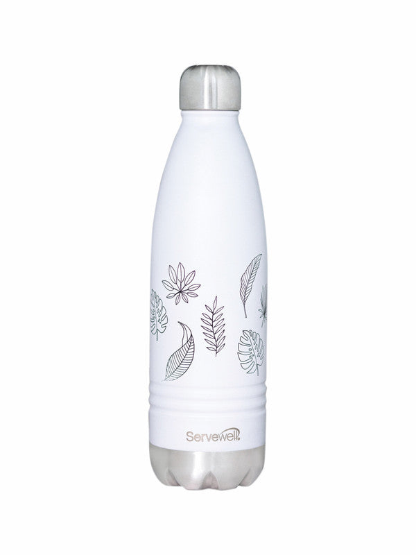 Servewell Indus - 750ml (Autumn) White SS Vacuum Bottle  (Set of 1pcs)