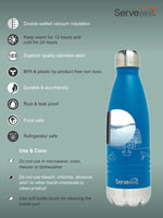 Servewell Indus - 500ml (Yoga) Blue SS Vacuum Bottle  (Set of 1pcs)
