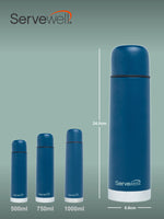 Servewell Giraffe - 500ml Navy Blue SS Vacuum Bottle  (Set of 1pcs)