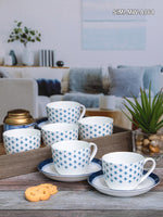 Bone China Tea/Coffee 6 pcs Cup and 6pcs Saucer