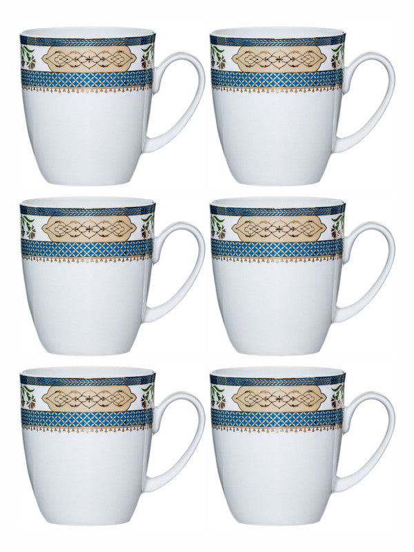 Bone China Tea/Coffee Mug Set of 6pcs with Gold Printing