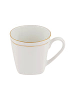 Bone China Tea Cups/Coffee Mugs with Real Gold Line  Small Size (Set of 6 mugs)