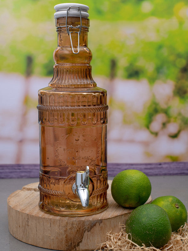 WHITE GOLD Glass Dispenser for Infused Water, Juices, Mocktails