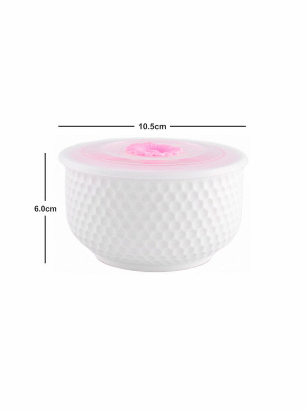 Porcelain Bowl with airtight Lid (Set of 6pcs)
