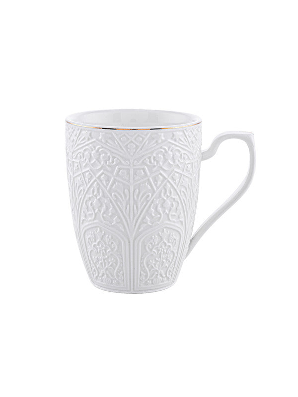 Porcelain Embossed Large Coffee Mug with Gold Line (Set of 2pcs) – GOOD  HOMES