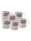 Goodhomes Bone China Tea Cups/Coffee Mugs With Real Gold Design (Set Of 6 Mugs)