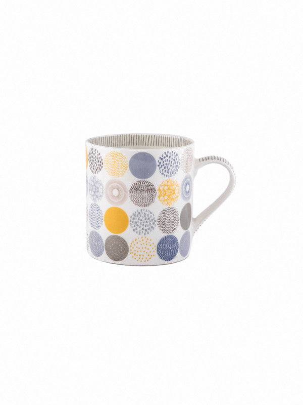 Bone China Tea Cups/Coffee Mugs with Polka Dot Print (Set of 6 mugs)