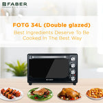 FRANKE ELECTRIC OVEN TOASTER GRILL DOUBLE GLAZE FOTG 34L BK DOUBLE GLAZE