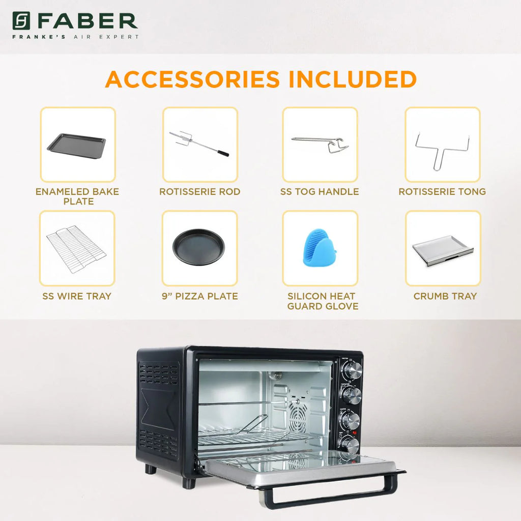 FRANKE ELECTRIC OVEN TOASTER GRILL DOUBLE GLAZE FOTG 34L BK DOUBLE GLAZE