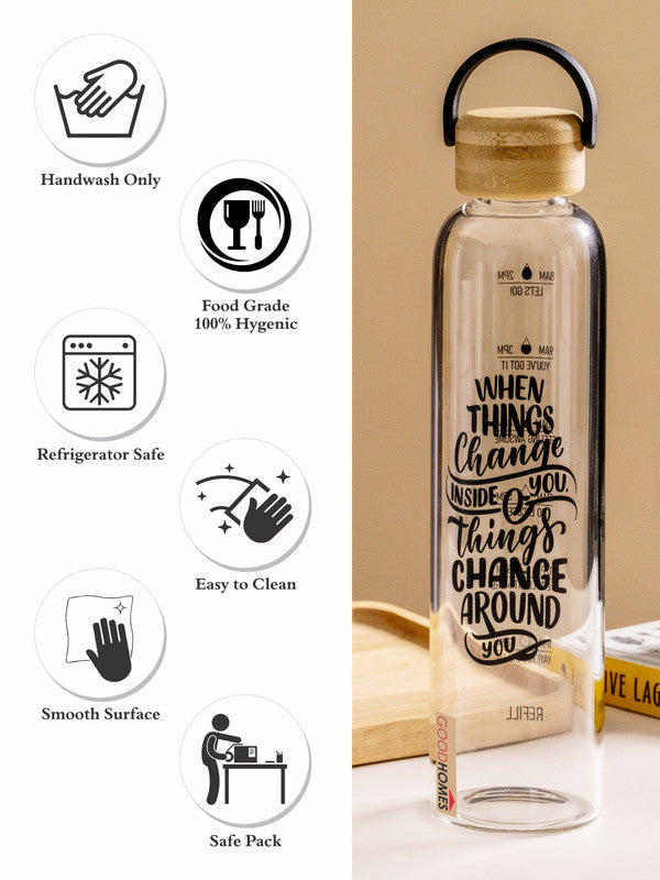 Glass Bottle with Wooden Lid