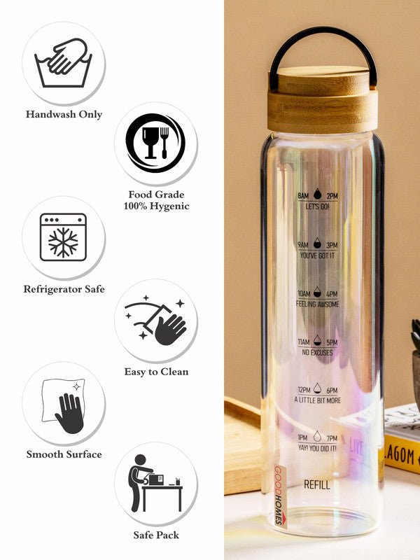Glass Bottle with Wooden Lid